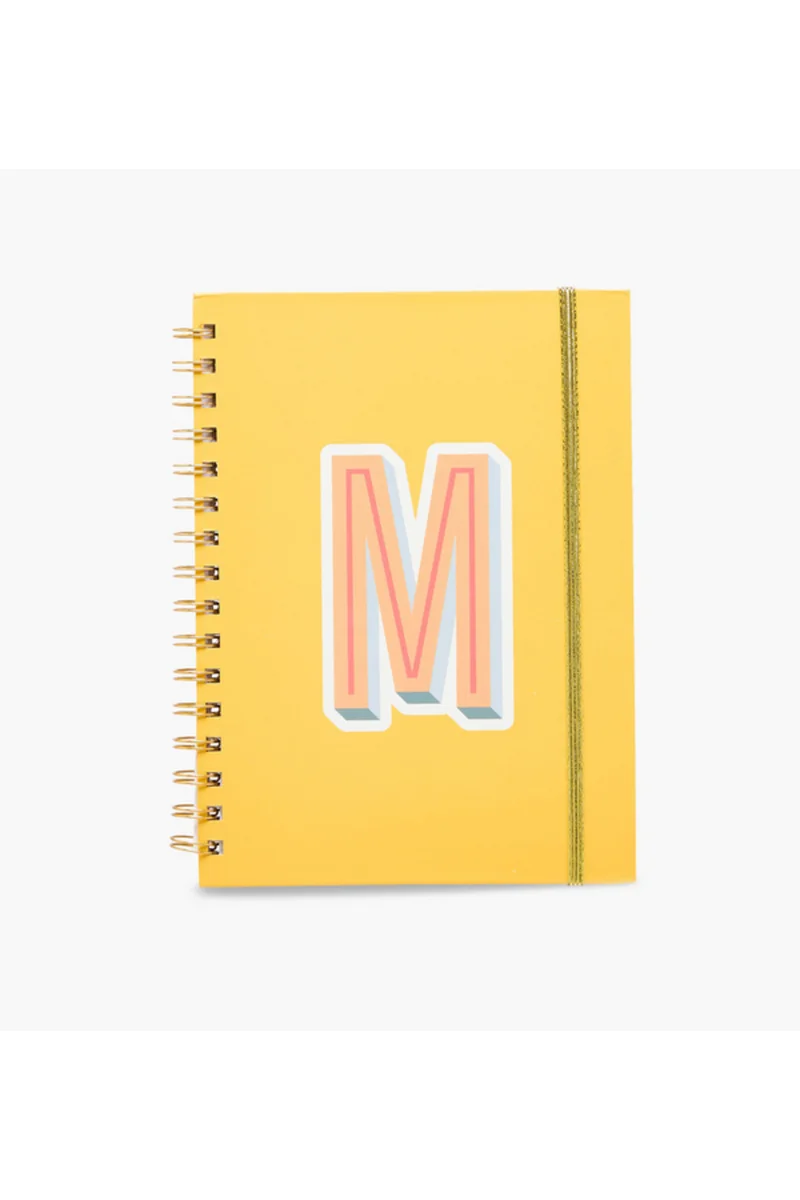 لايف ستايل Initial M Print Notebook with Spiral Binding - 80 Pages